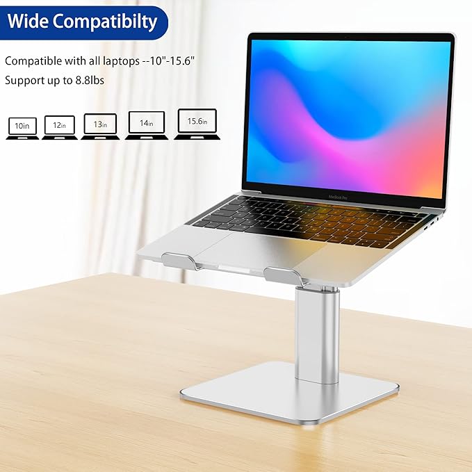 BESIGN LSX6N Laptop Stand, Ergonomic Adjustable Notebook Riser Holder, Computer Stand Compatible with Air, Pro, Dell, HP, Lenovo More 10-15.6" Laptops, Silver-NeatNest
