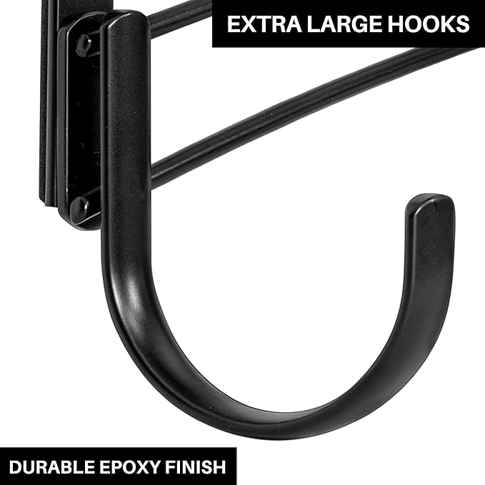 LYNK Professional® Home™ Over Door Hooks Rack - 5 Hook Over Door Hanger - Over Door Towel Rack - Hanging Towels or Clothes - for Bathroom, Bedroom or Laundry Room – Lifetime Ltd. Warranty - Black