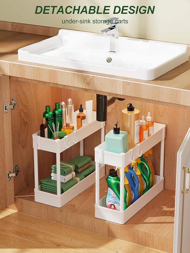 LEHOM 5.1" Slim Storage Cart - 4 Tiers Bathroom Organizer Mobile Shelving Unit Storage Rolling Utility Cart Slide Out Organizer for Kitchen Bathroom Laundry Narrow Places, White