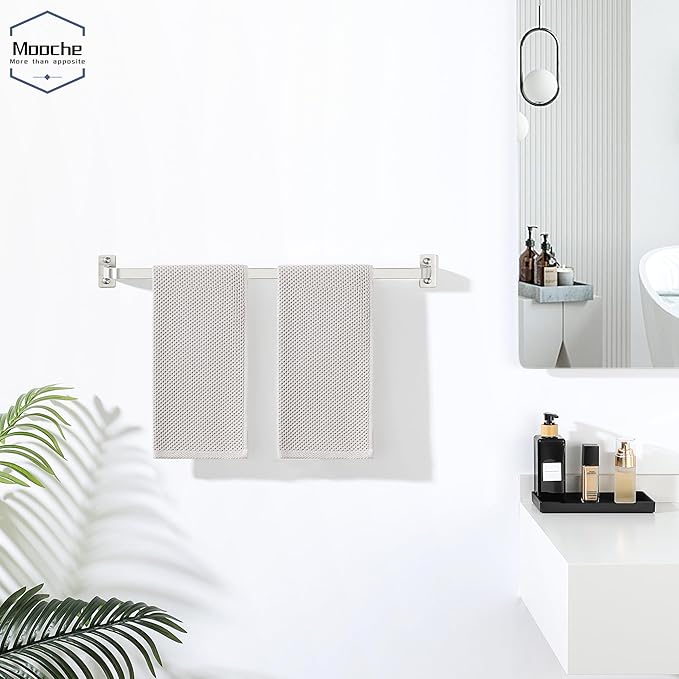 Bathroom Towel Bar, 24 inch Towel Racks for Bathroom Wall Mounted, SUS304 Stainless Steel Heavy Duty Towel Holder Bathroom Accessories Modern Home Decor, Brushed Finished