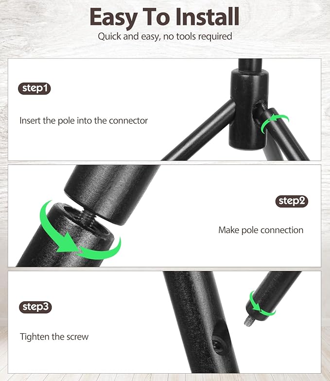 Beech Wood Coat Rack Stand with 9 Hooks, 3 Height Adjustable, simple Freestanding Solid Wooden Coat Tree Hanger for Clothes, Hats, Scarves, bags, Jackets, Bedroom, livingromm, Office (Black)-NeatNest