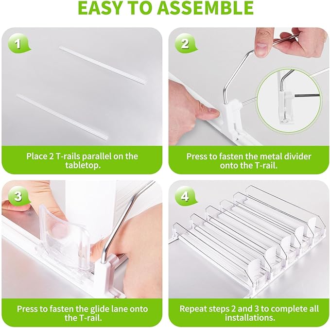 Drink Organizer for Fridge, Soda Can Dispenser for Refrigerator, Automatic Drink Dispenser for Fridge Holds up to 25 Cans, 5 Row