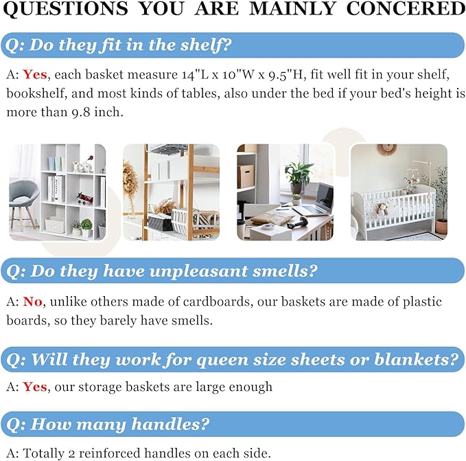 Criusia Large Storage Bins for Shelves 4 Pack, Closet Storage Baskets for Clothes Blanket Beddings Towels, Collapsible Fabric Closet Organizer Bins with Handles/ Laundry Room Organization-NeatNest