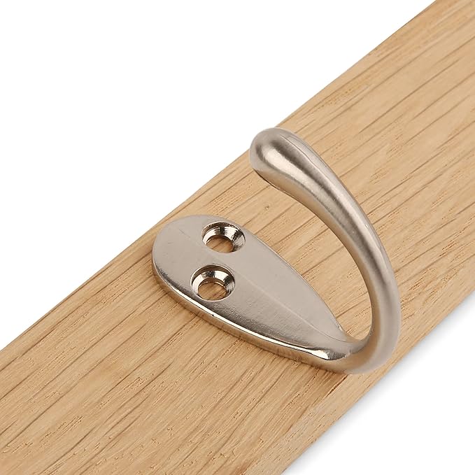 HASWARE 6 PCS Coat Hook, Wall Mounted Hooks Coat Hooks Robe Hooks Hangers Heavy Duty with 12 Pieces Screws for Bedroom Bathroom Kitchen Door Wall (Satin Nickel)