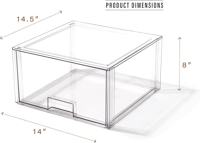 BINO | Stackable Storage Drawers, Tall X-Large - Clear | THE CRATE COLLECTION | Storage Bins With Drawers | Bathroom Organizers | Under Sink Organizer | Vanity Cabinet Home Organization-NeatNest