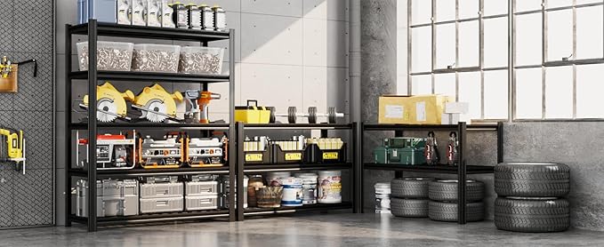 5-Tier 47" W x 17.75" D x 72" H Garage Shelving 3000LBS Storage Shelves Heavy Duty Metal Shelf Unit Adjustable Basement Industrial Storage Racks-NeatNest