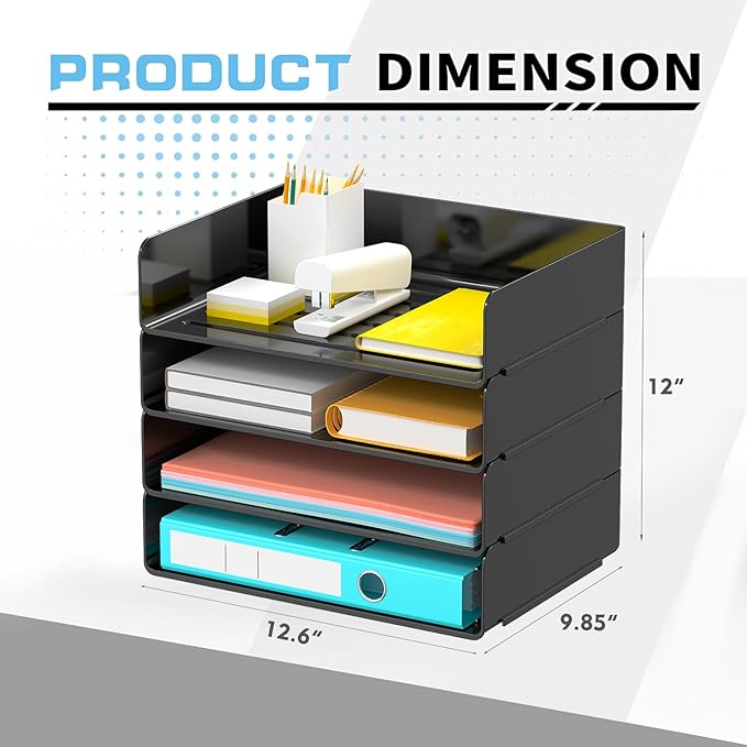 Desk Organizer, Stackable Paper Letter Tray, Desktop File Paper Holder Office Organization School Supplies-NeatNest