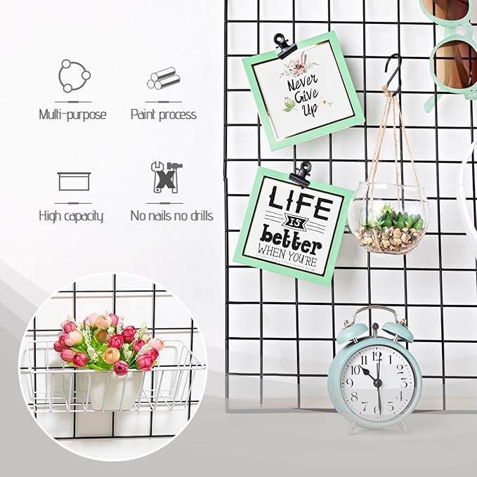 3 Pack Wire Baskets,Metal Wire Storage Basket,Wall Hanging Bin and Display Basket for Kitchen,Cabinet,Pantry,Bathroom,Home Decor Supplies,Potted Plants,White