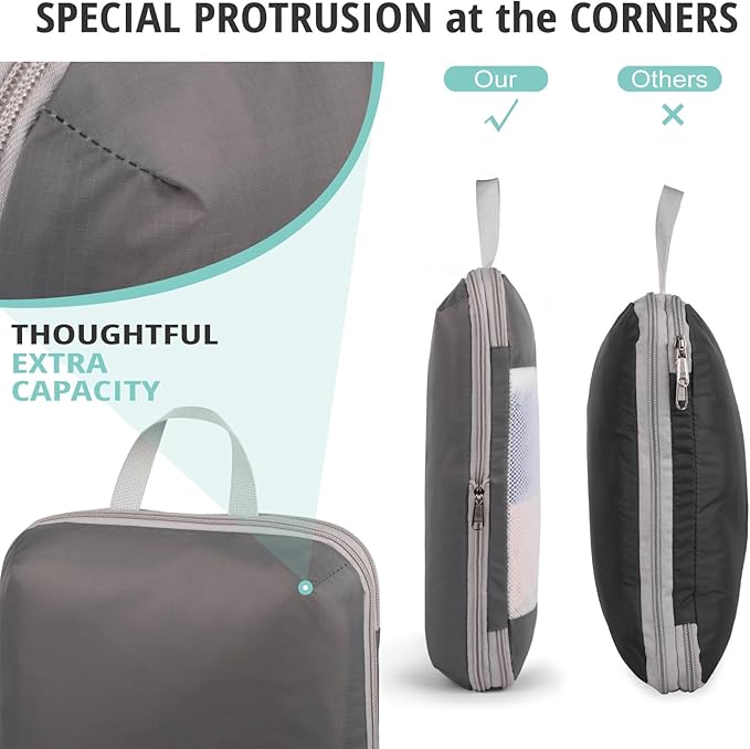 Expandable Compression Packing Cubes for Suitcases,6 Set Lightweight Compressible Travel Packing Organizer for Carry on Suitcase,Organizer Bags Set as Travel Essentials for Women-NeatNest