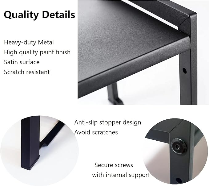 Expandable Cabinet Shelf Organizer 16-26" L Stackable Kitchen Counter Shelf Rack Sink Riser Countertop Storage Black (Normal 7.9”D)-NeatNest