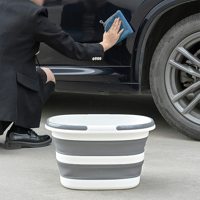 Large Collapsible Bucket 4.2 Gallon (16L) for House Cleaning, Camping, and More - Space Saving, Multiuse Water Bucket for Cleaning Mop - Lightweight and Portable (Blue)-NeatNest