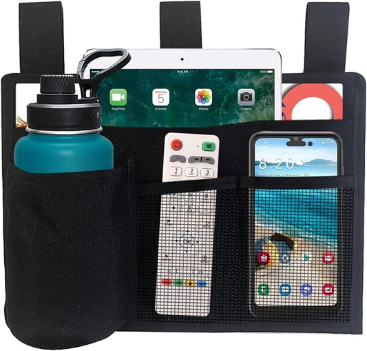 Bedside Storage Caddy, Bunk Bed Storage Bag, Hanging Bedside Organizer for TV Remote Control, Phones, Tablets, Bedside Pocket for College Dorm Rooms Baby Bed Rails, Hospital, Camp-NeatNest