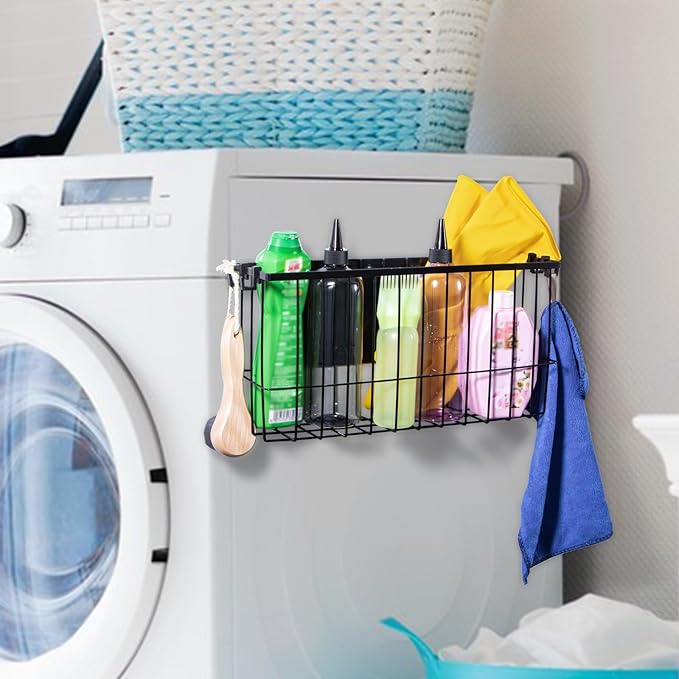 dedoot Magnetic Holder Locker 14.1"x 3.9"x 7" Strong Magnetic Black Mesh Holder Magnetic Basket Organizer Shelf Rack for Whiteboard,Fridge, Sponge, Recipe, Beverage,Refrigerator,Office File Foil-NeatNest