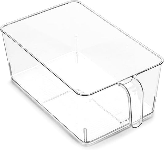BINO | Clear Storage Organizer | THE HOLDER COLLECTION | Clear Containers for Organizing with Built-in Handles | Pantry Organization and Storage | Fridge Organizer | Smart Storage Bin Cabinet | Large-NeatNest