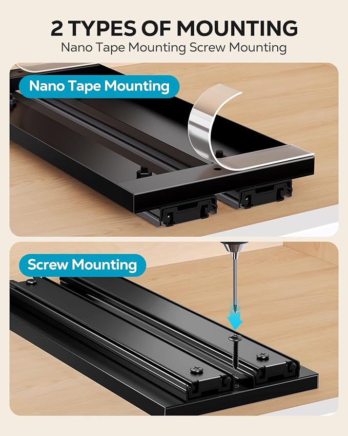 Nieifi Spice Rack Organizer for Cabinet, Vertical Spice Rack Pull Out, Easy to Install, Metal, 8.5''Wx10.35''Dx2.3''H, 2 Pack, 1 Tiers(Black)