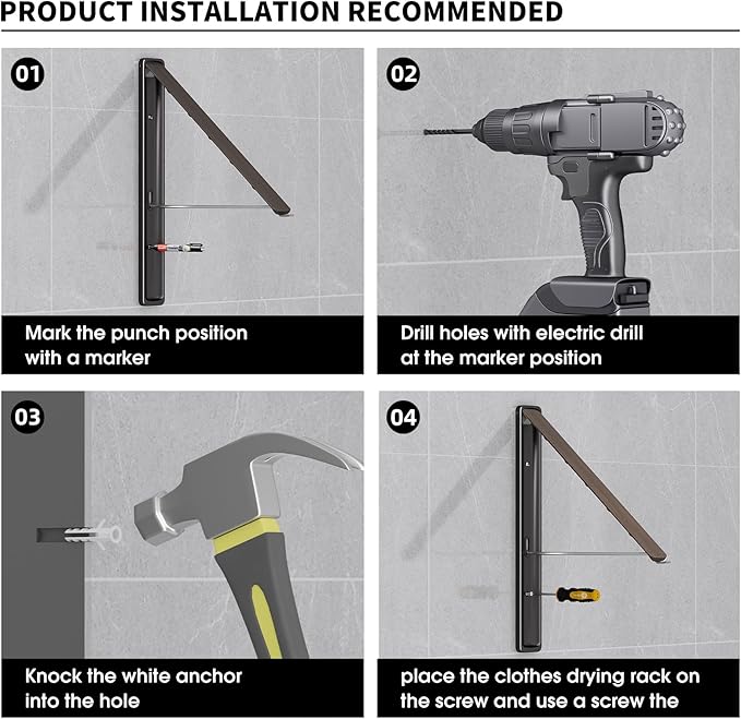 Clothes Drying Rack for Laundry Drying Rack Wall Mounted Clothes Hanger Rack Retractable Laundry Hanger Dryer Rack Space Saving Closet Organizer Aluminium (Walnut)-NeatNest