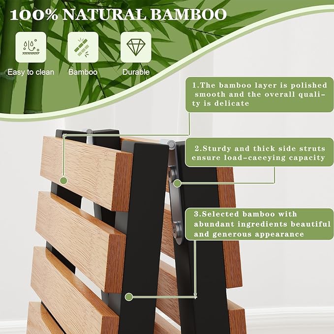 Bamboo Shoe Rack Organizer for Closet and Entryway - Space-Saving Narrow Shoe Stand - Versatile Shoe Holder for Door or Closet Shelf, Garage Bedroom can Freely Stack DIY Small Shoe Racks 2 Tier-NeatNest
