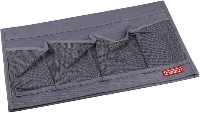 Bedside Storage Organizer - 6 Pockets, Table Cabinet Caddy for Remotes, Phone, Glasses (Grey)-NeatNest