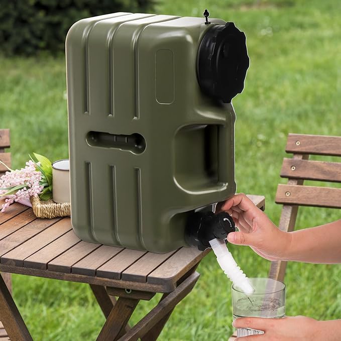 Dicunoy Water Container with Spigot, 3 Gallon Camping Water Storage Container, BPA Free Portable Thick Water Dispenser Tank Jug for Vehicle, Car, Outdoor, Hiking, Emergency, Hurricane Supplies-NeatNest