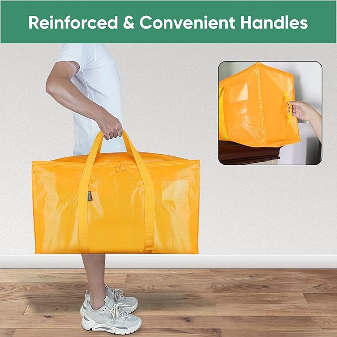 BALEINE 2-Pack Oversized Moving Bags with Reinforced Handles, Heavy-Duty Storage Tote for Clothes, Moving Supplies (Light Yellow, 2-Pack)-NeatNest