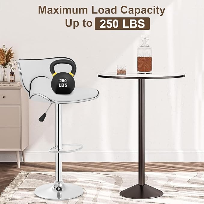 BestOffice Bar Stools Set of 2, Counter Height Adjustable Bar Stools with Back Bar Stool PU Leather Swivel Bar Stool Kitchen Counter Bar Stools Dining Chairs-NeatNest