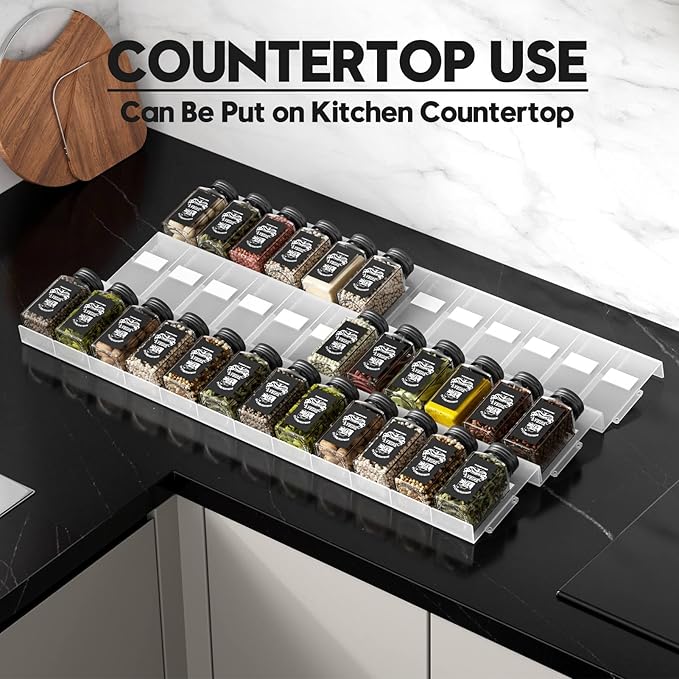 Famhap Spice Drawer Organizer, 36PCS Interlocking Expandable Seasoning Rack Tray Insert for Kitchen Drawers, Spice Rack Drawer for Spice Jars-NeatNest