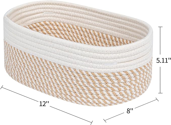 CubesLand Small Storage Baskets for Shelves, Closet Organization Storage Bins Empty Gift Basket 3 Packs Baby Nursery Woven Baskets for Organizing, Rectangular Clothes Closet Shelves Baskets-NeatNest