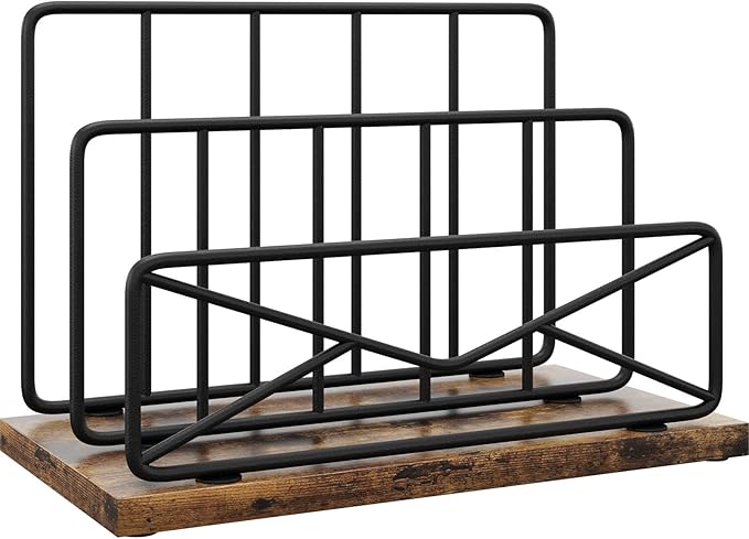 Desk Mail Organizer-with 2 Slot Matte Black Metal Desktop Mail Sorter Metal Storage File Holder Letter Sorter Organizer for Home or Office Desktop-NeatNest