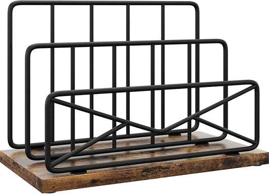 Desk Mail Organizer-with 2 Slot Matte Black Metal Desktop Mail Sorter Metal Storage File Holder Letter Sorter Organizer for Home or Office Desktop-NeatNest