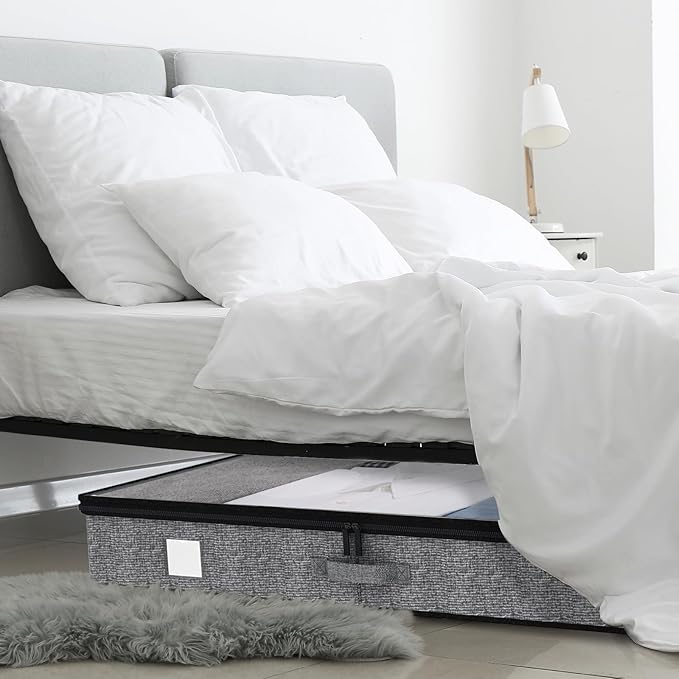 Fixwal 2 Pack Under Bed Storage Containers, Below 4.5 Inches Low Profile Underbed Organizer Clothes Storage with Sturdy Sidewalls and Bottom-NeatNest