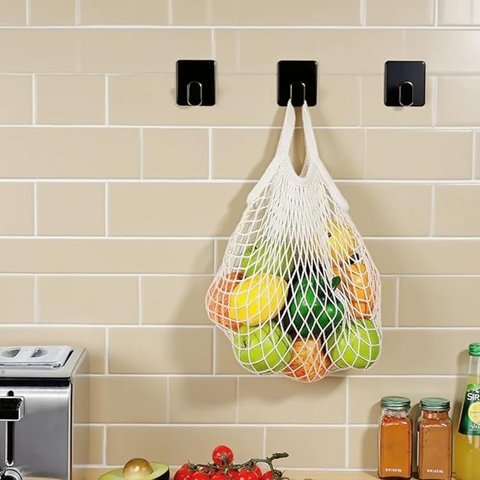 Adhesive Hook, 4-Piece Set of Matte Black Stainless Steel, Heavy-Duty Jacket and Towel Hook Wall Hook, Attached to Bathroom, Kitchen, Toilet, RV Wall Decoration