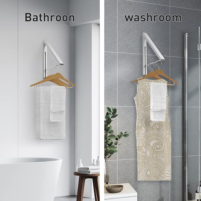 Valet Hook Drying Rack Clothes Hanger Folding Coat Racks Aluminum Home Storage Organiser Space Savers 2 Packs