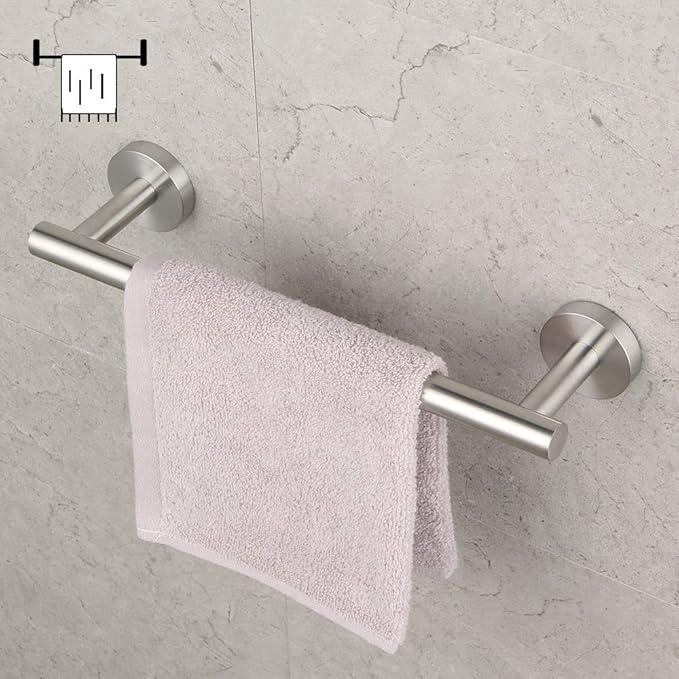 GERZ Contemporary 12-Inch Towel Bar Bath Hand Towel Holder Brushed Stainless Steel Wall Mounted Bathroom Organizer Brushed AG1101C30.5-LS