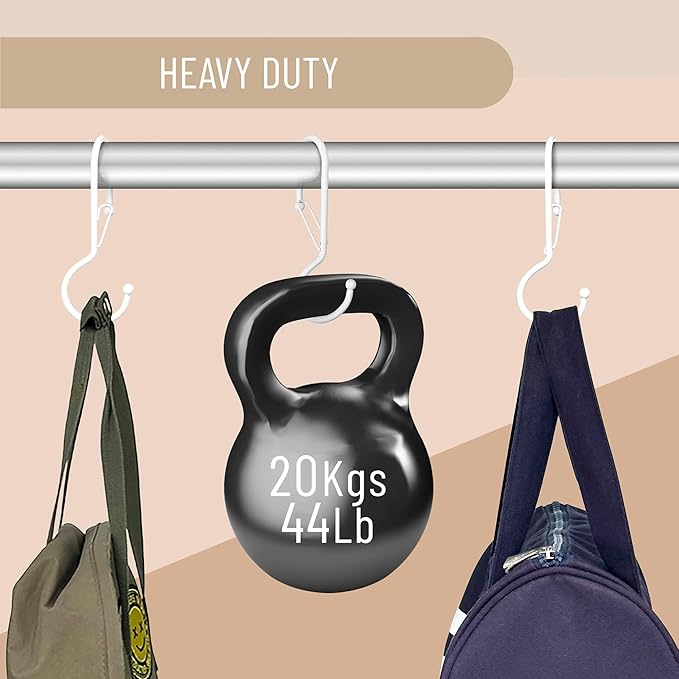 6 Purse Hanger for Closet. Tote Hanger. S-Shaped Hooks S Hooks Twist Design. Anti Drop S-Shaped Hook for Hanging Handbags with Safety Buckle to Prevent Falls. Heavy Duty. (White, Twisted)-NeatNest