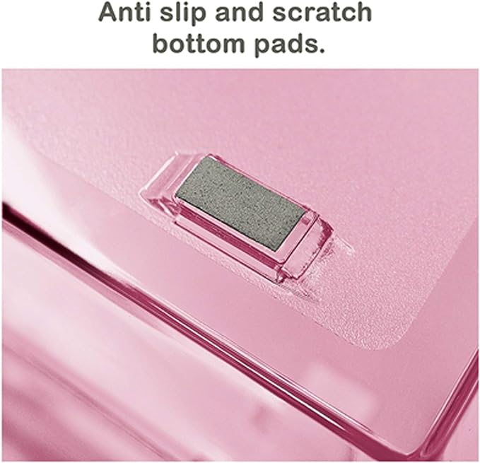 Acrimet Facility 4 Tier Letter Tray, Side Load, Letter Size/A4, Desktop File Organizer, Plastic (Clear Pink)-NeatNest