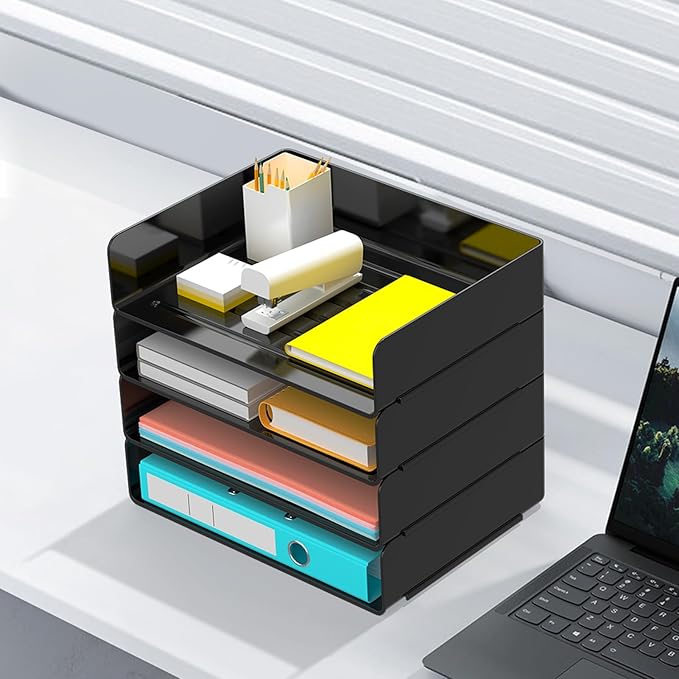 Desk Organizer, Stackable Paper Letter Tray, Desktop File Paper Holder Office Organization School Supplies-NeatNest