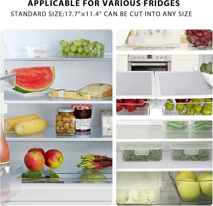 9 Pack Washable Waterproof Fridge Liners and Drawer Mats, Refrigerator Shelving Pads in White-NeatNest