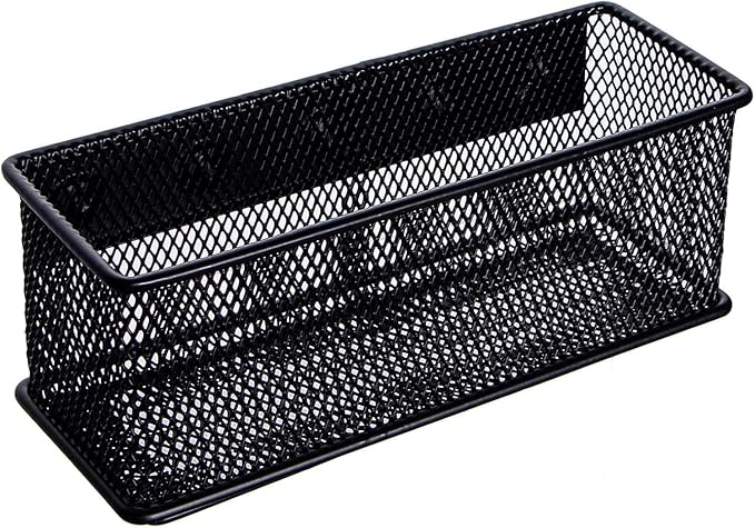 dedoot Magnetic Pencil Holder, Black Mesh Pen Organizer Strong Magnetic Storage Basket Organizes Pens, Pencils, Markers for Whiteboard, Locker, Fridge, Cubicle Desk, Offices 6.3x2.3x2.6inch,2 Pack-NeatNest