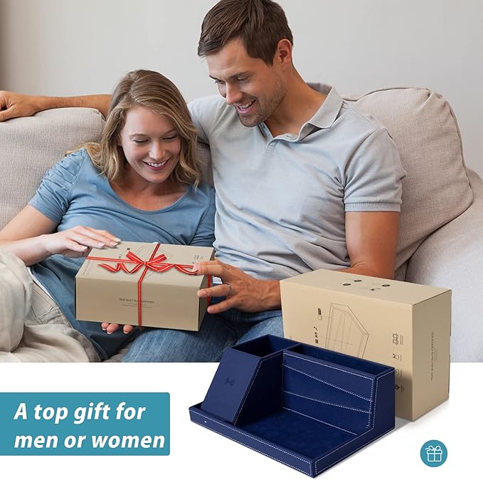 Desk Organizer with Charging Station, Nightstand Organizer Phone Docking Station, Men Gift Husband Wife Anniversary Dad Birthday Nightstand Purse Father Graduation Male Travel Idea Gadgets-NeatNest