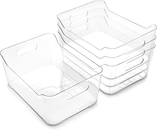 BINO | Plastic Organizer Bins, Large - 4 Pack | The SOHO Collection | Multi-Use | Pantry & Freezer Organizer Bins | Plastic Storage Containers for Home & Kitchen Org-NeatNest