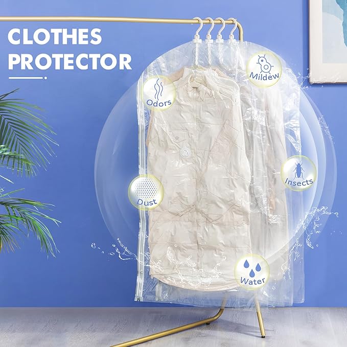 Hanging Vacuum Storage Bags, 4 Pack (41.3 x27.6 inch), Vacuum Seal Bags for Clothing, Garment Storage for Jacket, Suits, Dresses, Closet Oragnization and Storage-NeatNest