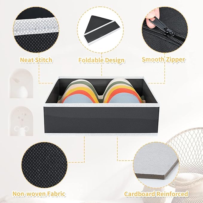 DIMJ Drawer Organizer Clothes - 12 Pack Baby Dresser Organizer for Nursery, Fabric Baby Clothes Organizer Nursery Organization for Sock Underwear Bra Tshirt, Foldable Closet Drawer Organizer Bedroom-NeatNest