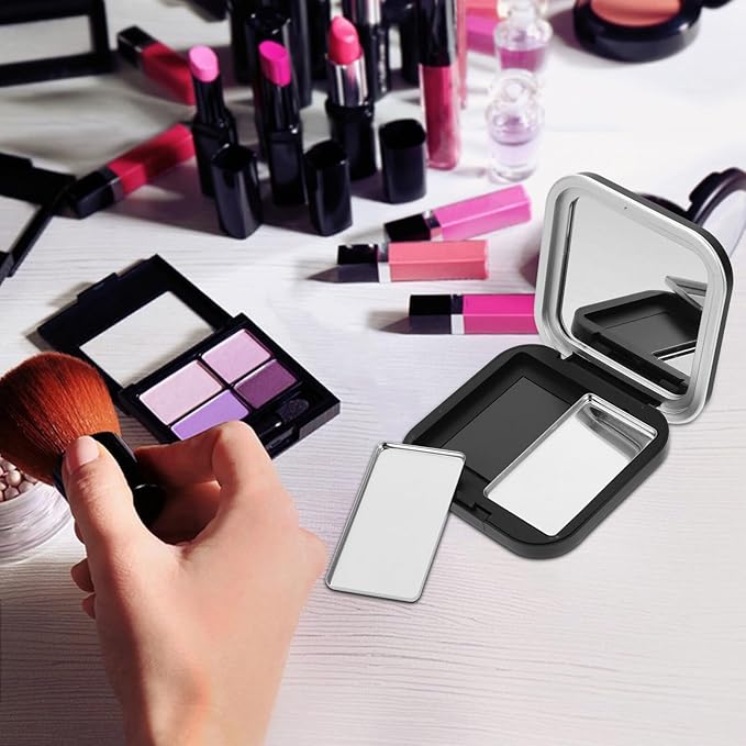 Beaupretty Empty Eyeshadow Palettes 2PCS Empty Eyeshadow DIY Lipstick Lip Balm Blusher Containers Refillable Makeup Storage Case Box with Mirror-NeatNest