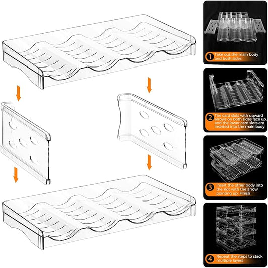 BoxedHome Plastic Water Bottle Organizer and Wine Rack Storage Holder for Inside Cabinet, Kitchen Countertop, Table Top, Pantry, Bars, Cabinets, Fridge - Clear (2 Tier 8 Containers)-NeatNest