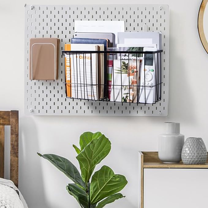 dedoot Magnetic Holder Locker 14.1"x 3.9"x 7" Strong Magnetic Black Mesh Holder Magnetic Basket Organizer Shelf Rack for Whiteboard,Fridge, Sponge, Recipe, Beverage,Refrigerator,Office File Foil-NeatNest