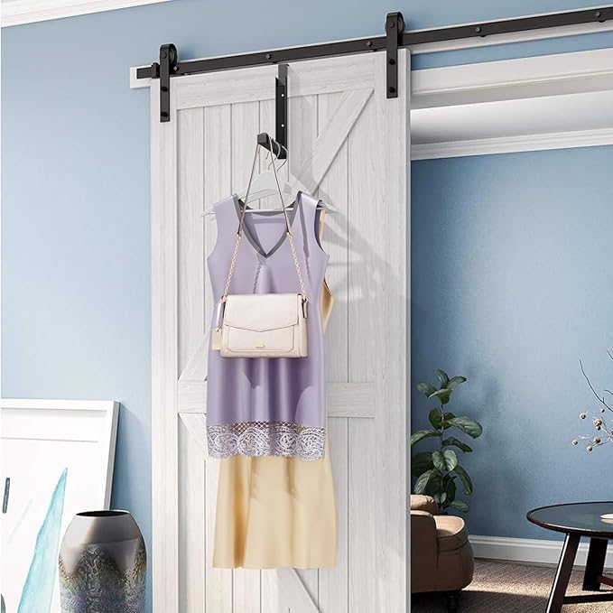 Over The Door Hanger Folding Clothes Drying Rack, Folding Hanging Coat Rack for Indoor Laundry Room Compact Small Space Foldable Portable Clothing Hanger Hook Collapsible- 2 Pack(Black)