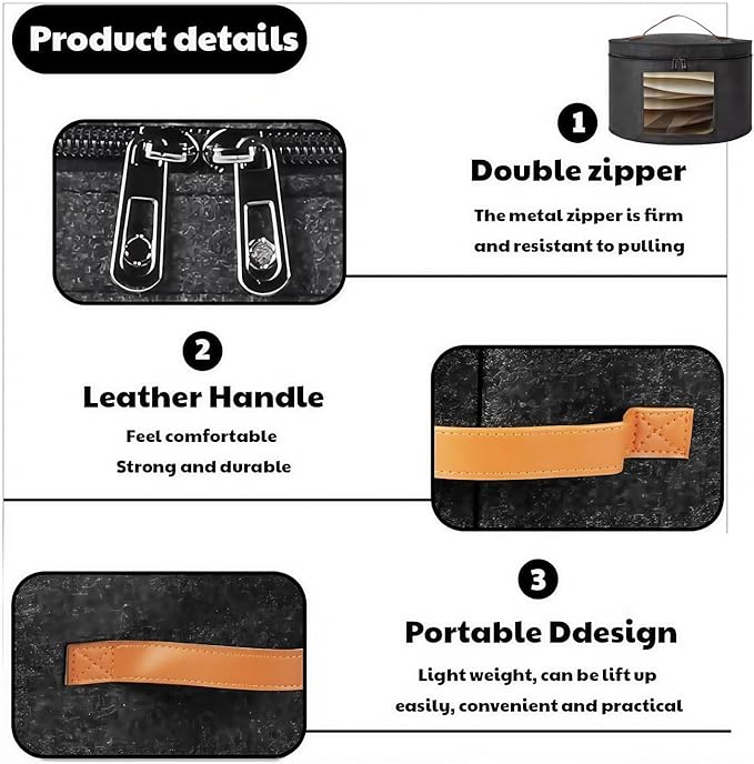 Hat Storage Box,Hat Boxes for women and men Storage,Stackable Round Brim Hats Organizer Bag Container for Closet, Cowboy Hat Organizer, FoldableTravel Cap Boxes-NeatNest