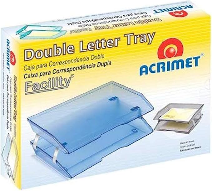 Acrimet Facility 2 Tier Letter Tray, Side Load, Letter Size/A4, Desktop File Organizer, Plastic (Black Color)-NeatNest