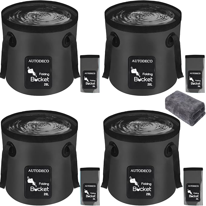 AUTODECO Collapsible Bucket 5 Gallon Container Folding Water Bucket Portable Wash Basin