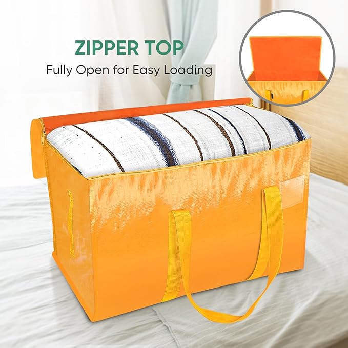 BALEINE 2-Pack Oversized Moving Bags with Reinforced Handles, Heavy-Duty Storage Tote for Clothes, Moving Supplies (Light Yellow, 2-Pack)-NeatNest